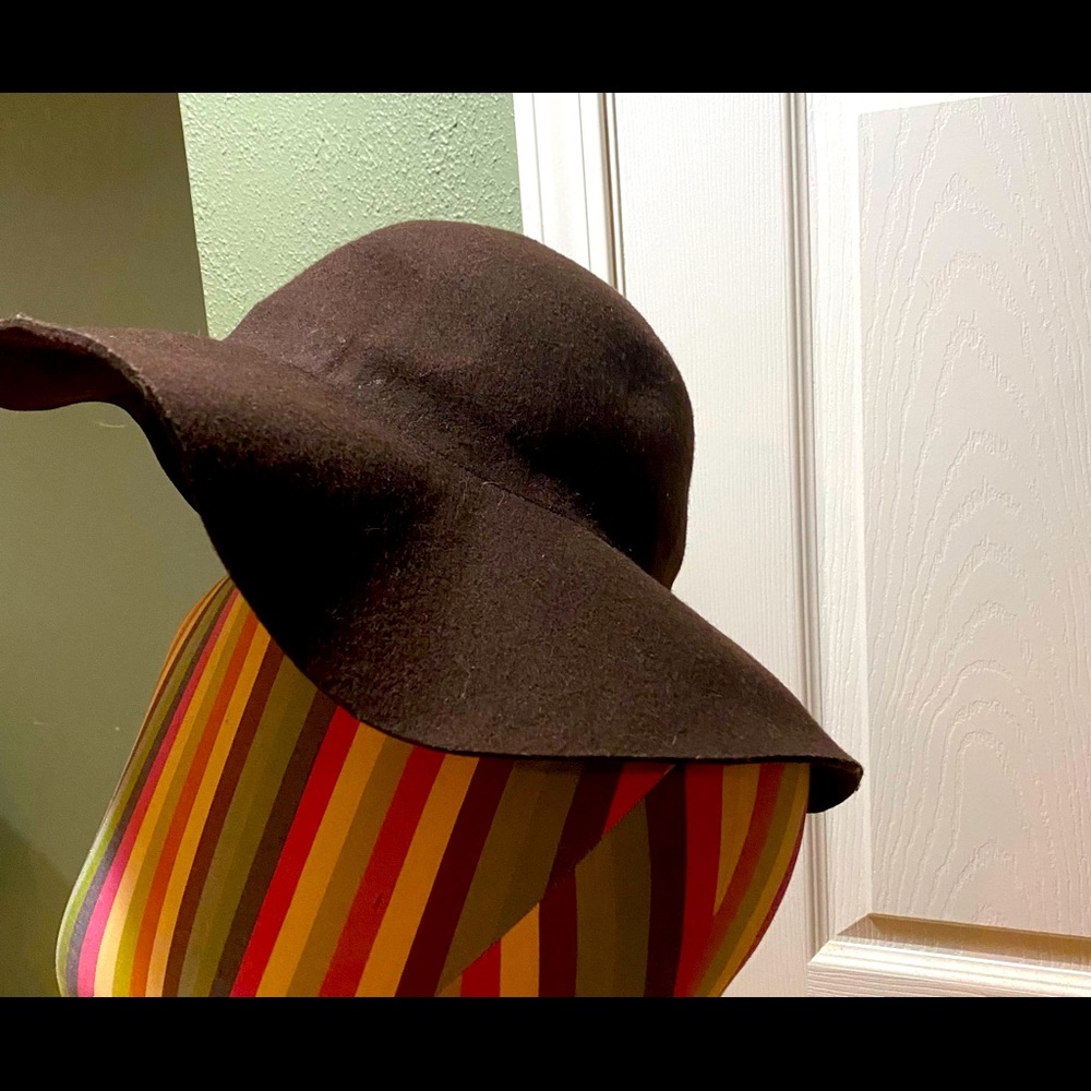 Brown 100% Wool Floppy Hat